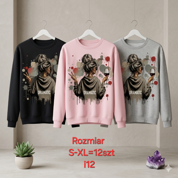 Bluzki damskie Roz S-XL, 1 Kolor Paczka 12 szt